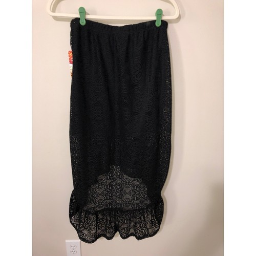Lily White Size L Skirt Midi Hi Low Ruffle Lace Slip Stretch Goth Witchcore NEW - 第 3/7 張圖片