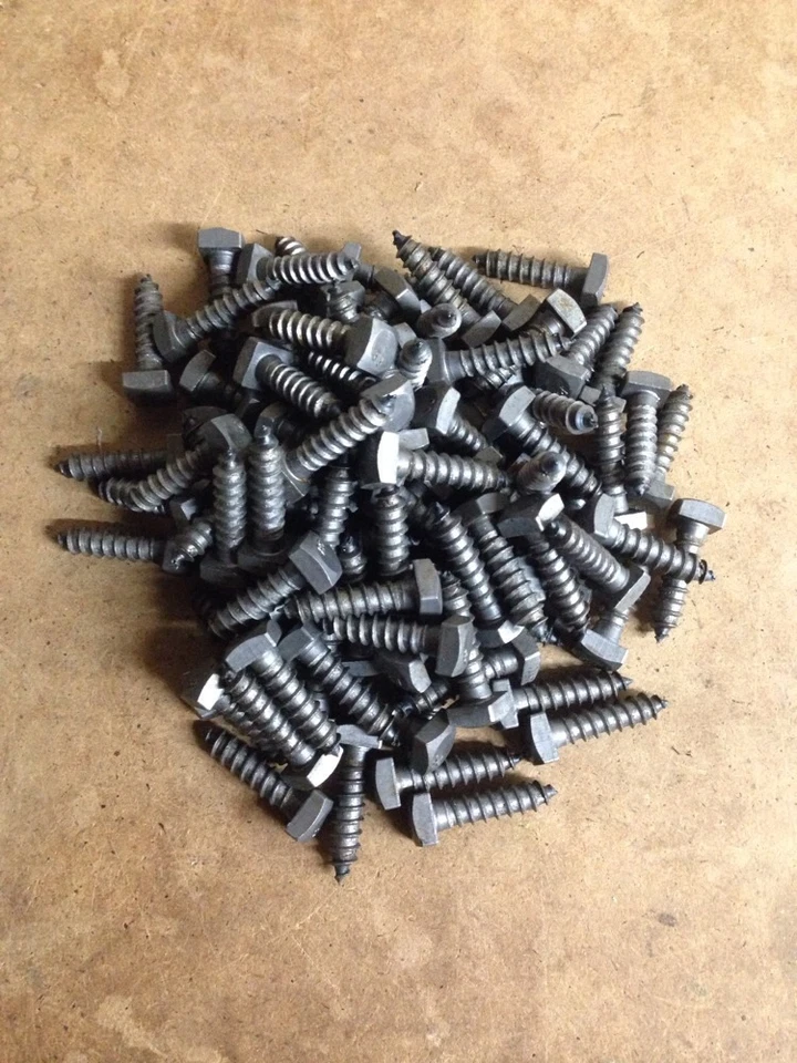 (100) Pernos de cabeza cuadrada de 3/8 X 1-1/2" Tornillos de acero liso rústico 3/8x1,5 1 1/2 Foto 3 de 4