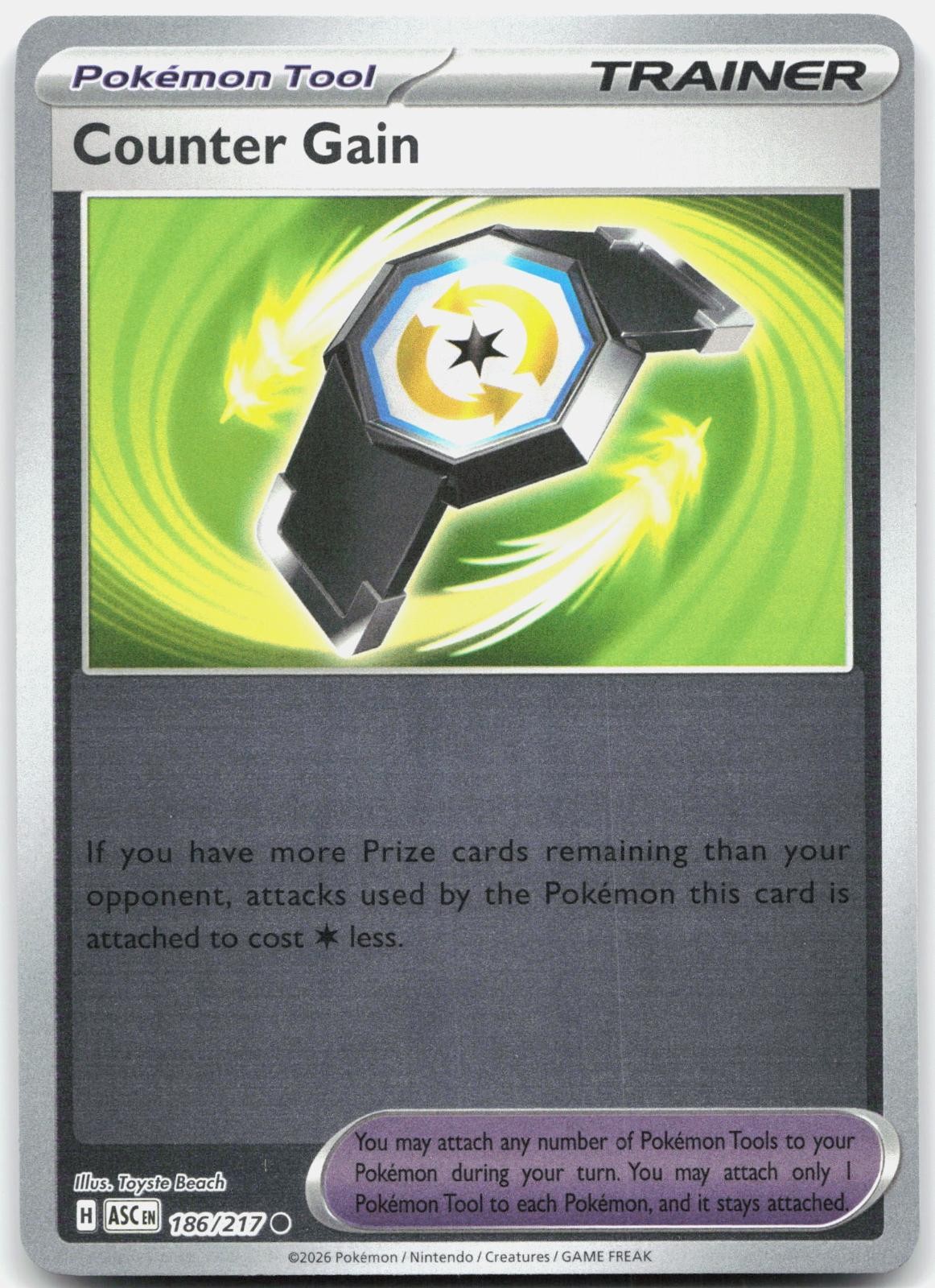 Counter Gain 186/217 Common Ascended Heroes Pokemon Reverse Holo