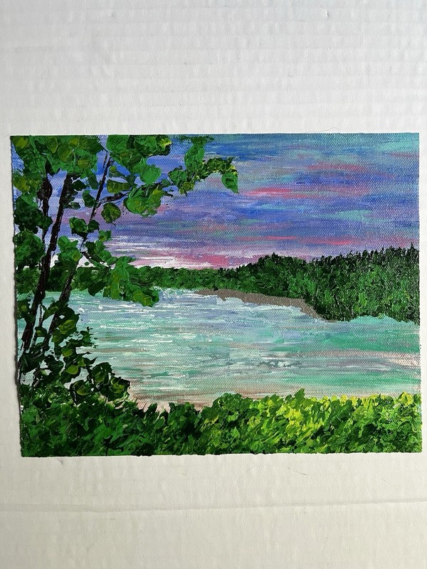 Original Small Unframed Contemporary Landscape Seascape Nature Painting