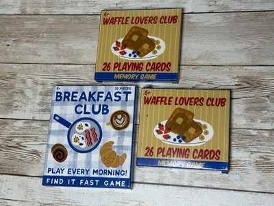 Breakfast Club 32 Piece Find It Fast Card Game and 2 Waffle Lovers Club *NEW*