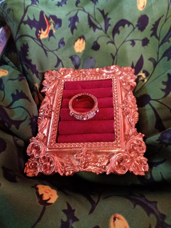 MICHAEL KORS Pavé Studded Rose Gold-Tone Ring Size 5.5
