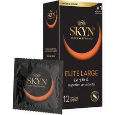 SKYN Elite Large Condoms 12 Count Latex-Free Lubricated Triple Tested