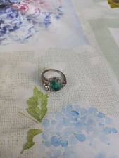 Ring Größe 53 silbern mit Stein Malachit gr...