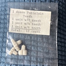 One Dozen Porcelain Teeth for Doll Repairing Dolls