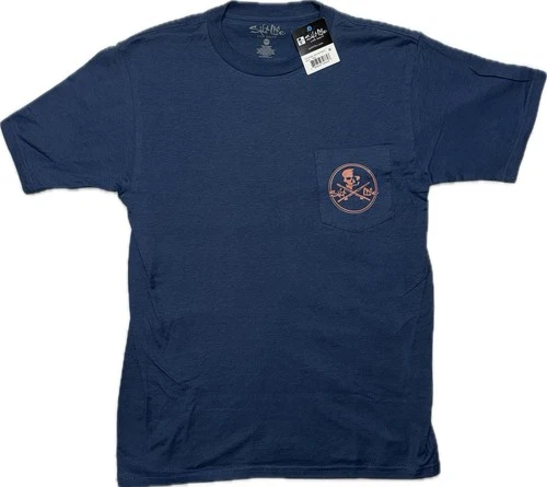 Salt Life Men’s Skull & Poles Washed Navy Sz M NWT - product listing photo