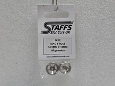 Staffs Srs11 Mag 5 Hole Magnesium Wheels 16.9 X 10mm 132 Slot Car Part