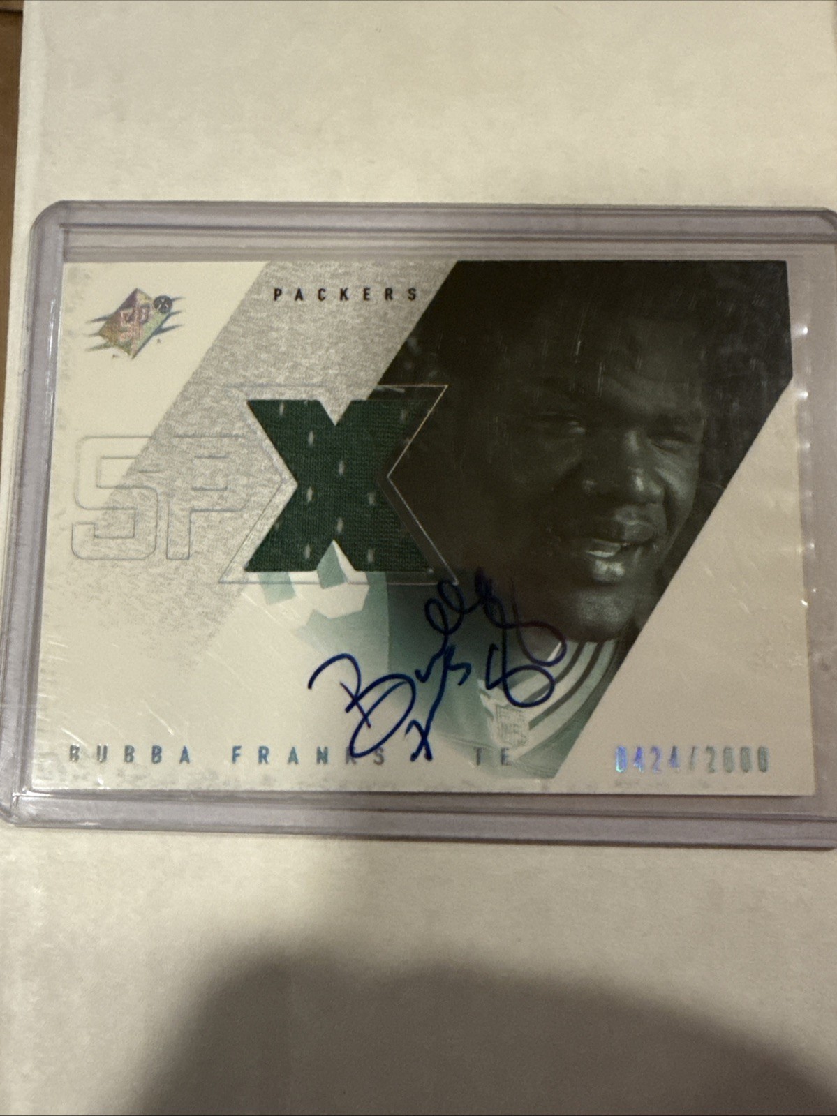 2000 SPX #135 BUBBA FRANKS RC JERSEY AUTO AUTOGRAPH 0424/2000 PACKERS