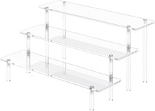 3 Tier Acrylic Display Risers, Large Perfume Organizer Stand, Clear