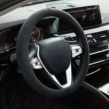 Car Steering Wheel Covers Cowhide Suede Steering Wheel Cover Wrap Universal 37-3