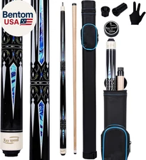 Pool Cue Stick with Hard Case Hardwood Canadian Maple Professional Billiard Pool