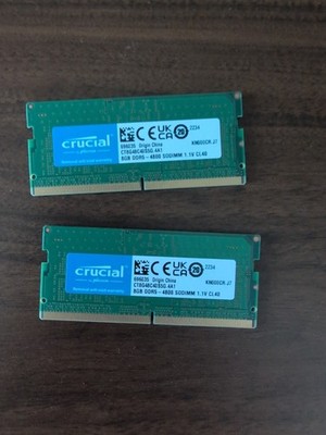 Crucial DDR5-4800 SO-DIMM 8GB x 2 16GB Total Laptop RAM