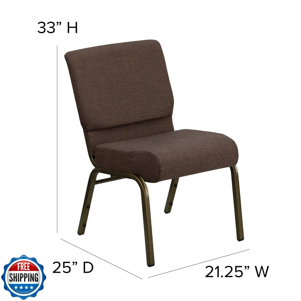 Silla de iglesia apilable Flash Furniture serie HERCULES 21""W en tela marrón - Foto 3 de 4