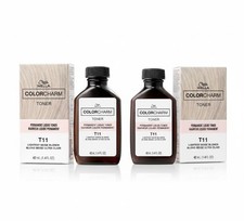 2 Pack Wella ColorCharm Permanent Hair Toner Liquid T11 Lightest Beige Blond