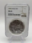 1995 American Silver Eagle $1 NGC MS69 • 1 oz .999 Fine Silver • ASE