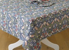 William Morris Blue Strawberry Thief 132 x 229 Cotton Floral Tablecloth