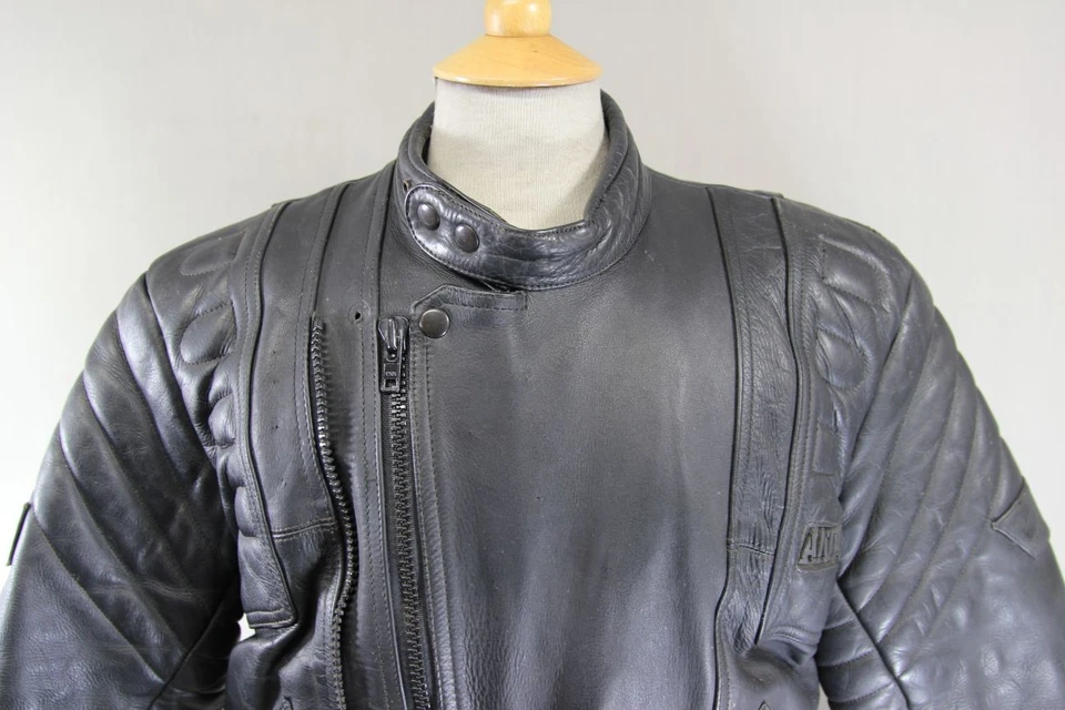 AKITO MERMERCURY PLUS КЛАССИЧЕСКАЯ ЧЕРНАЯ КОЖАНАЯ БАЙКЕРСКАЯ КУРТКА С ЗАЩИТОЙ СПИНЫ 42-44» - Изображение 3 из 4