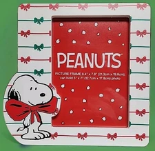 Peanuts Snoopy Christmas Bowtie Picture Frame Fits 5X7