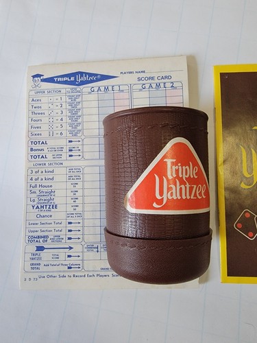 Triple Yahtzee Vintage 1973 E.S Lowe Milton Bradley komplett ohne Box - Bild 2 von 7