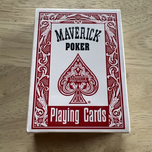 Mazzo di carte da gioco Maverick vintage colore rosso. Nuovo Sigillato - Foto 2 di 10