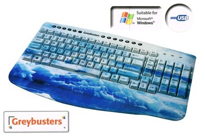 Greybusters  Tastatur Multi Media Computertastatur Keyboard Print ''Northpole''