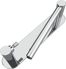 Chrome Double Post Pivoting Toilet Paper Holder Stick On No Drilling Stainless S