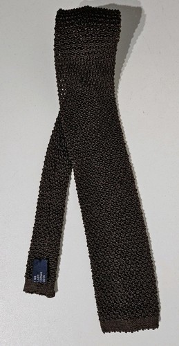 Vintage Ralph Lauren Polo 100% Silk Brown Waffle Knit Tie Italy