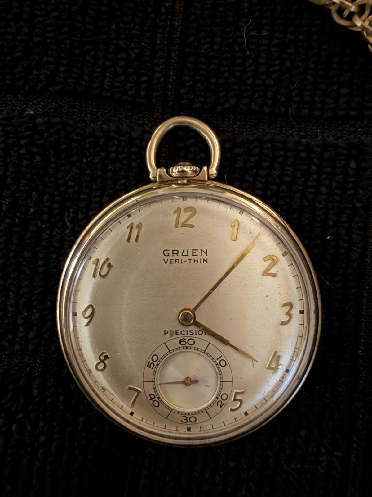 Gruen Veri-Thin Precision 14K Solid Gold Pocket W… - image 1