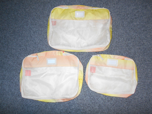 CALPAK SET OF 3 ZIP-AROUND TRAVEL PACKING CUBE POUCHES                        A1