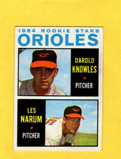 1964 Topps Baltimore Orioles Rookie Stars #418 Darold Knowles Les Narum EX/MT 2