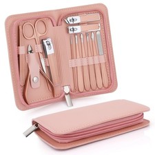 Manicure Set-Stainless Steel Nail Care Set-12 in 1 Professional Rose Gold