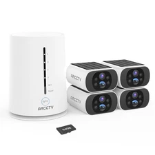 ARCCTV Wireless Security Camera System Outdoor Solar Battery Powered 2 Way Audio