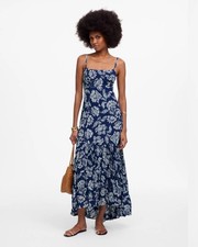 Madewell Textured Maxi Slip Dress in Floral Navy Size 6