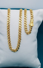 Designer Goldkette Halskette Herren Hochzeit Look 22K Gelbgold 23" 5mm Box...