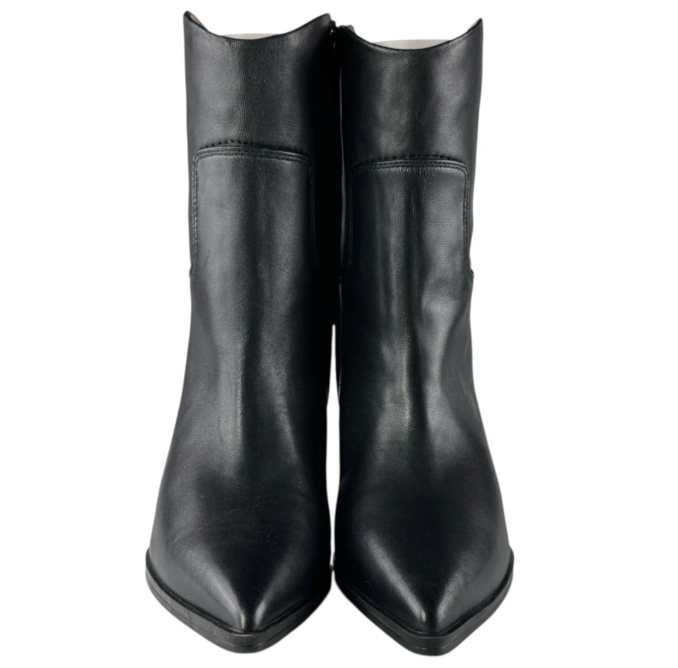 Franco Sarto Mujer’s Etta Cuero Cuña Botines 6M Negro Punta Punta Moderno Foto 4 de 4