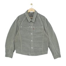 Vintage Levis Denim Jacket Mens Size L Green Engineered Corduroy