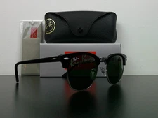 Classic Ray-Ban RB3016 W0365 Clubmaster Sunglasses Black & Silver Never Worn