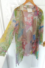 Kirsten Krog Design Danish Design 16 UK Semi Sheer Kimono Blouse Top Paisley