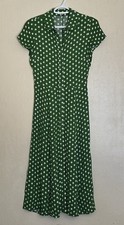 Reformation Wilma Midi Dress Size 2 Green Floral Collared Button Down