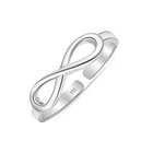 925 Sterling Silver Infinity Adjustable Cuff Hypoallergenic Toe Rings for Women