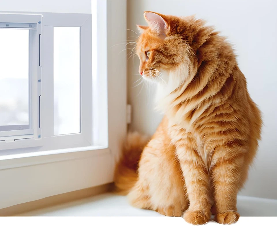 Puerta ajustable de aluminio para mascotas para perros medianos Foto 4 de 4