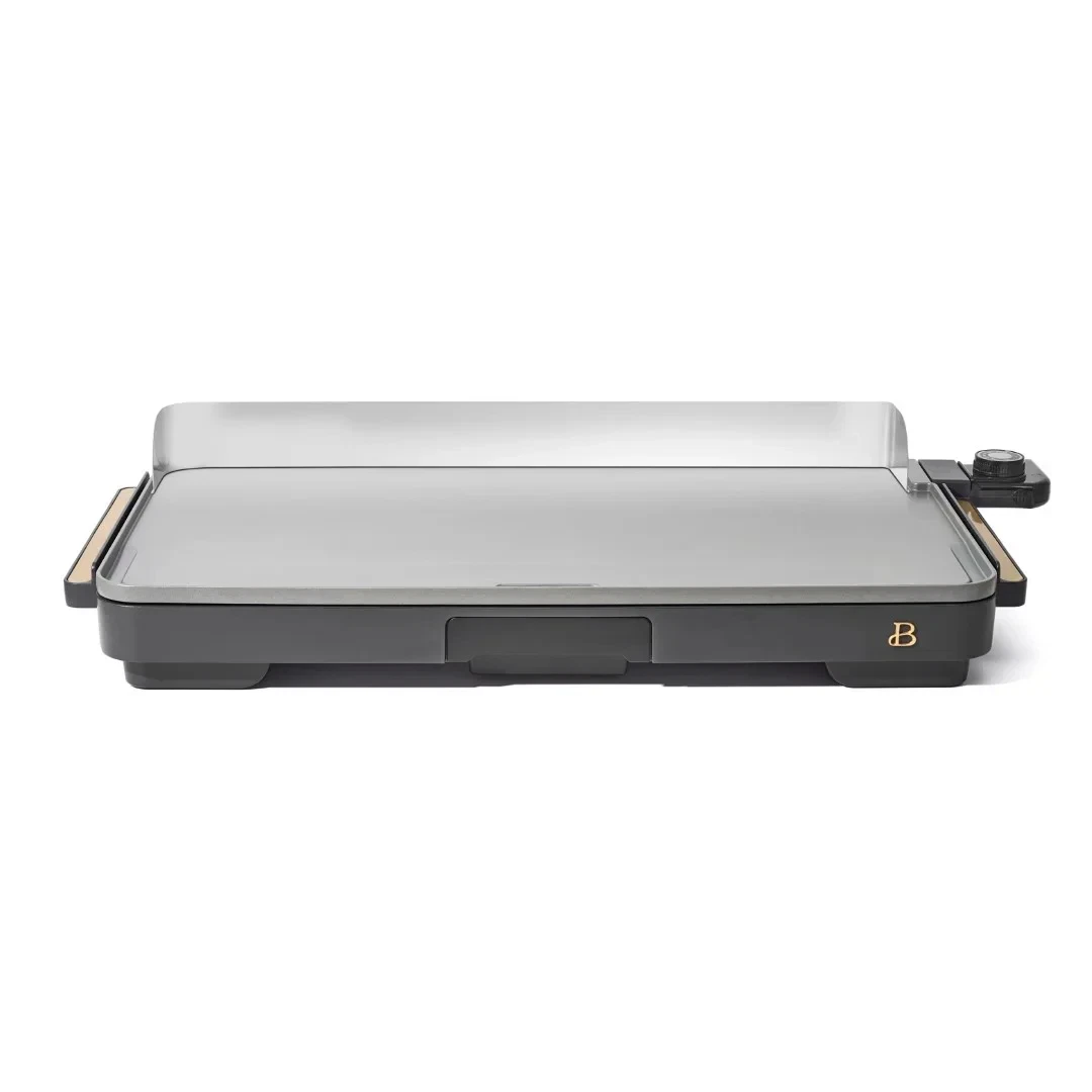 XL Electric Griddle 12"x22" Non-Stick Oyster Grey by Drew Barrymore