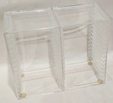 Compact Disc Clear Storage Rack 26CDs & 2 Doubles, Vintage 1993 US Acrylic