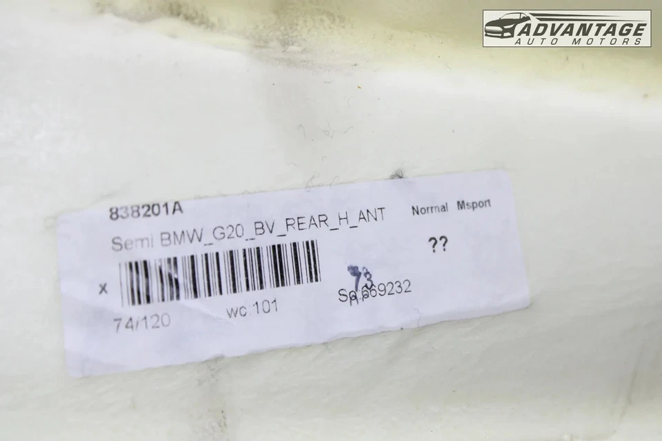 2019-2020 BMW 330I XDRIVE G20 REAR INTERIOR FLOOR CARPET COVER LINER TRIM OEM - Image 4 of 4