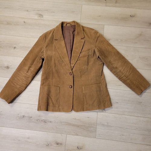Vtg The Fashion Place Sears Tan Corduroy Blazer Two Button Jacket Sz 16 - Picture 1 of 8