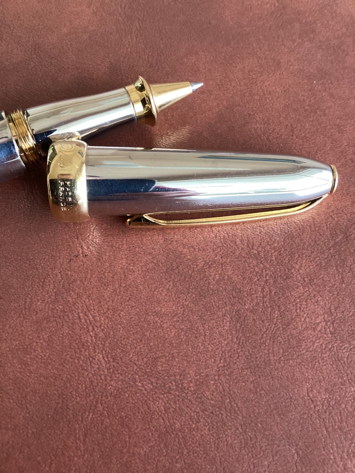 Rare Jean Pierre Lepine "Winston" rollerball pen in polished metal