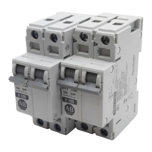 Lot of 2 Allen Bradley 1492-CB2H100 Circuit Breaker, 2-Pole, 10A 480Y/277VAC  - Picture 1 of 9