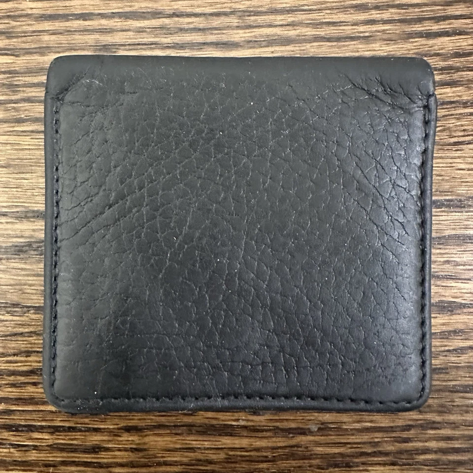 Ermenegildo Zegna Negro Guijarro Lujo Cuero Doble Cartera Monedero Envío Gratis Foto 4 de 4