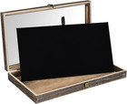 Wooden Jewelry Display Case Tempered Glass Top Lid, Gemstone Display Case wit.