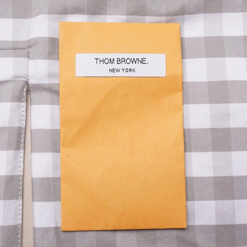 Cappotto donna Thom Browne avorio cotone twill fascia braccio crop auto impermeabile